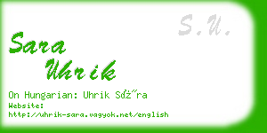 sara uhrik business card